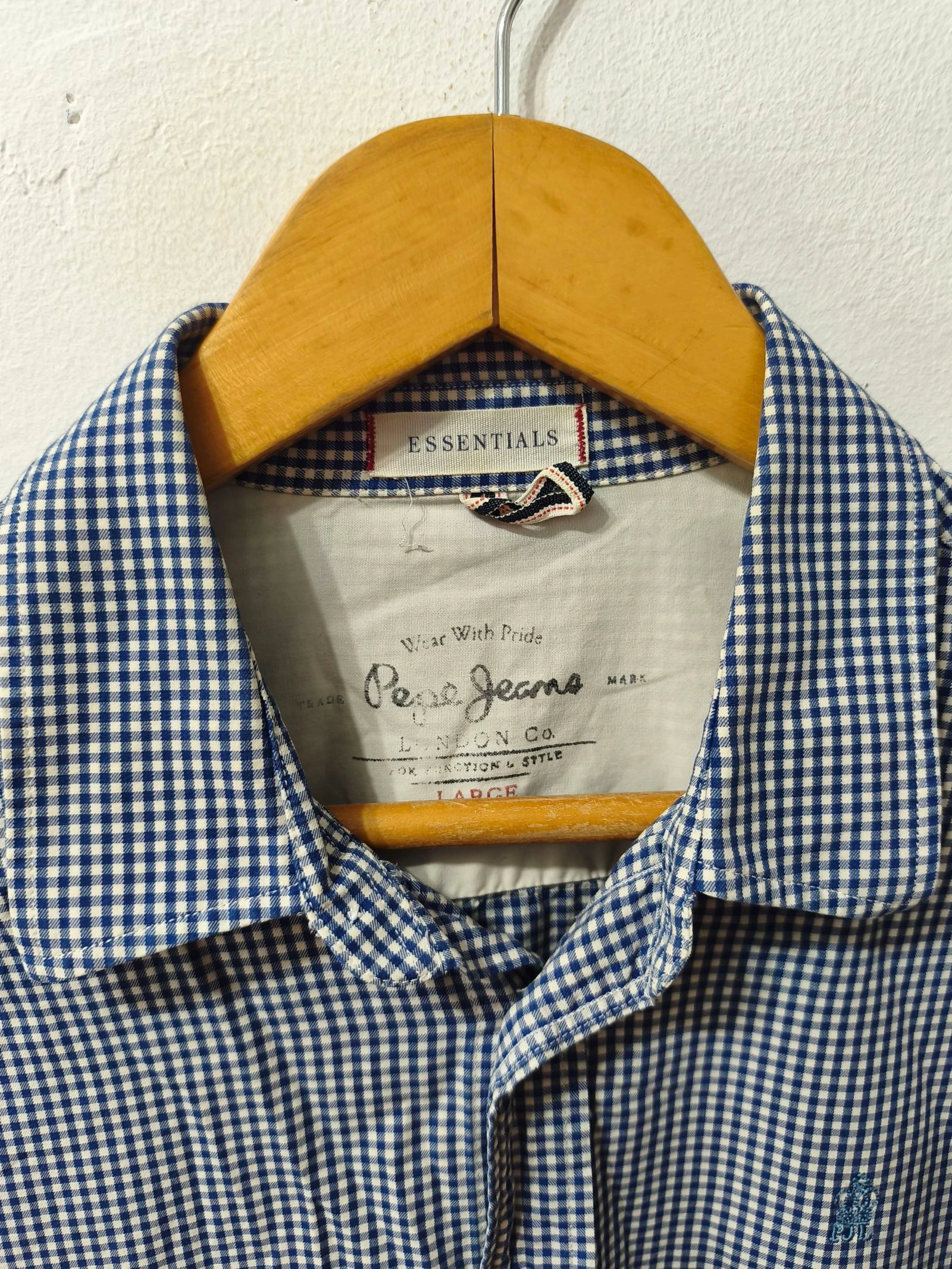 Chemise à carreaux bleu et blanc Pepe Jeans homme Taille L – photo 4